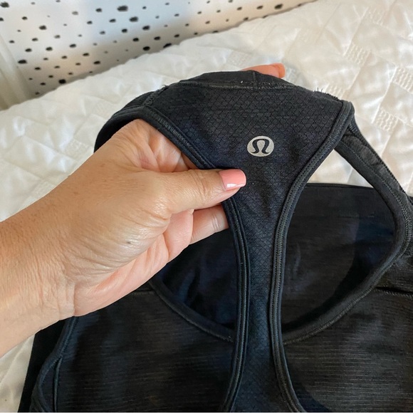 Lululemon black heathered cross back razor tank sports bra size 4 - Picture 2 of 7